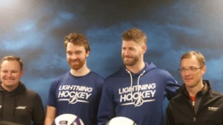 The Road To Daytona Gets Icey: Custer, Bourdais Celebrate Daytona Night At Lightning Game